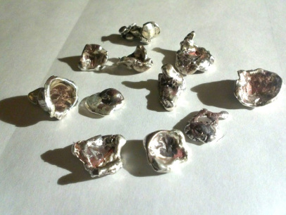 Zilver gieten in water